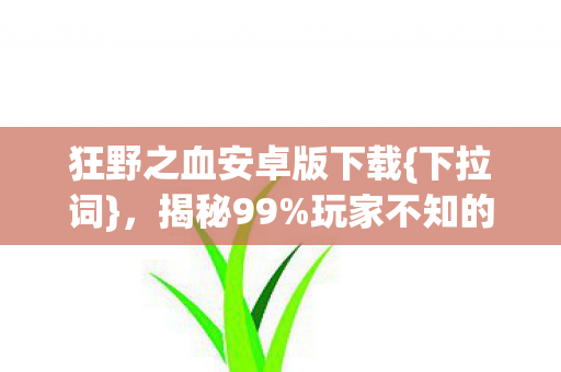 狂野之血安卓版下载{下拉词}，揭秘99%玩家不知的隐藏机制