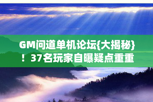 37名玩家自曝疑点重重图片