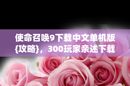 使命召唤9下载中文单机版{攻略}，300玩家亲述下载难题