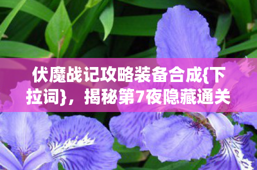 伏魔战记攻略装备合成{下拉词}，揭秘第7夜隐藏通关机制