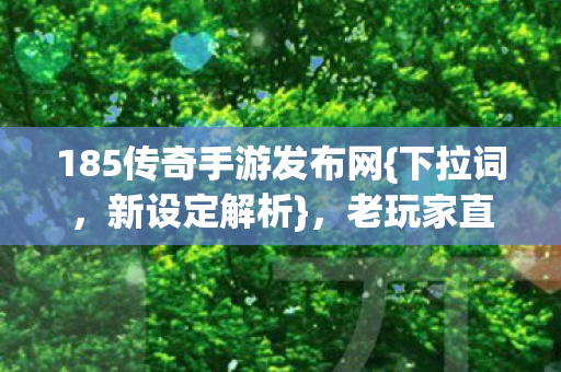 185传奇手游发布网图片