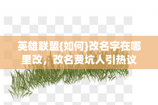 英雄联盟{如何}改名字在哪里改，改名费坑人引热议
