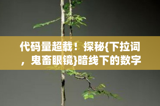 代码量超载!探秘{下拉词,鬼畜眼镜}暗线下的数字人生 代码量超载!探秘{下拉词,鬼畜眼镜}暗线下的数字人生