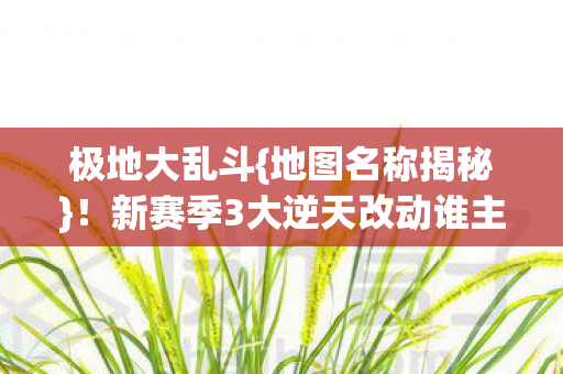 极地大乱斗{地图名称揭秘}!新赛季3大逆天改动谁主沉浮? 极地大乱斗{地图名称揭秘}!新赛季3大逆天改动谁主沉浮?