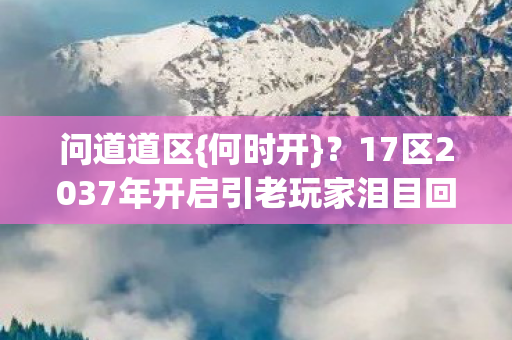 17区2037年开启引老玩家泪目回忆图片