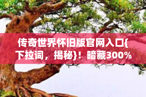 传奇世界怀旧版官网入口图片