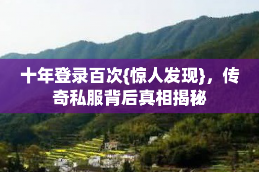 传奇私服背后真相揭秘图片
