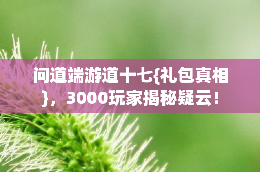 3000玩家揭秘疑云图片