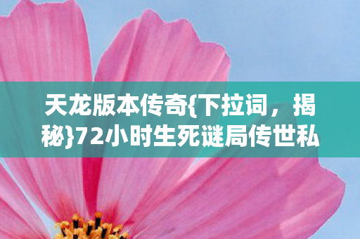 72小时生死谜局传世私服轮回图片