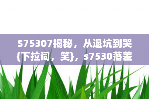 S75307揭秘,从退坑到哭{下拉词,笑},s7530落差真相 S75307揭秘,从退坑到哭{下拉词,笑},s7530落差真相