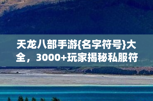 玩家揭秘私服符号玄机图片