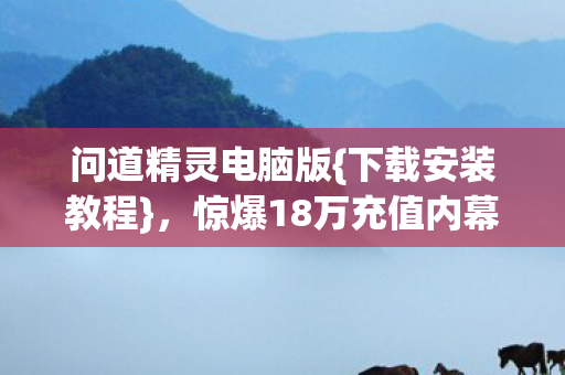问道精灵电脑版{下载安装教程},惊爆18万充值内幕 问道精灵电脑版{下载安装教程},惊爆18万充值内幕