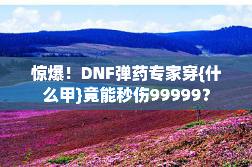 惊爆!DNF弹药专家穿{什么甲}竟能秒伤99999? 惊爆!DNF弹药专家穿{什么甲}竟能秒伤99999?