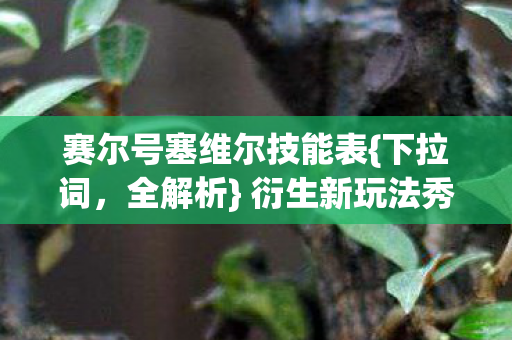 赛尔号塞维尔技能表{下拉词，全解析} 衍生新玩法秀翻潮流