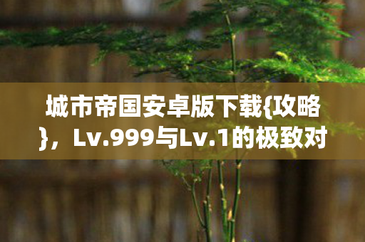城市帝国安卓版下载{攻略},Lv.999与Lv.1的极致对比 城市帝国安卓版下载{攻略},Lv.999与Lv.1的极致对比
