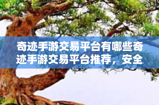 奇迹手游交易平台有哪些奇迹手游交易平台推荐图片