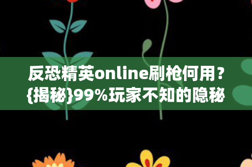 反恐精英online刷枪何用图片