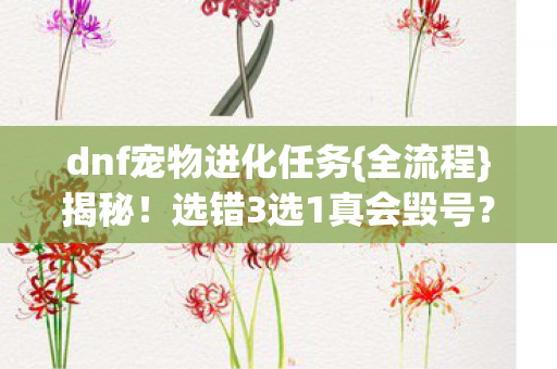 dnf宠物进化任务图片