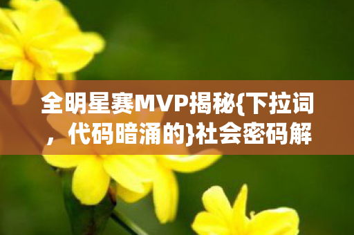 全明星赛MVP揭秘{下拉词，代码暗涌的}社会密码解析