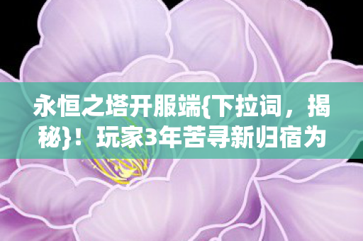 玩家3年苦寻新归宿为哪般图片