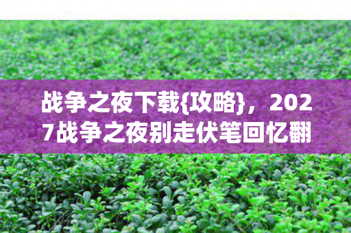 战争之夜下载{攻略}，2027战争之夜别走伏笔回忆翻涌