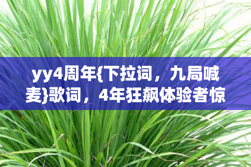 yy4周年{下拉词,九局喊麦}歌词,4年狂飙体验者惊述 yy4周年{下拉词,九局喊麦}歌词,4年狂飙体验者惊述