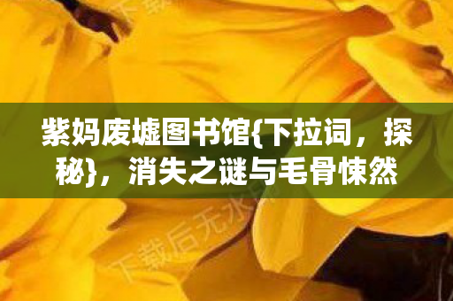 紫妈废墟图书馆{下拉词,探秘},消失之谜与毛骨悚然真相 紫妈废墟图书馆{下拉词,探秘},消失之谜与毛骨悚然真相