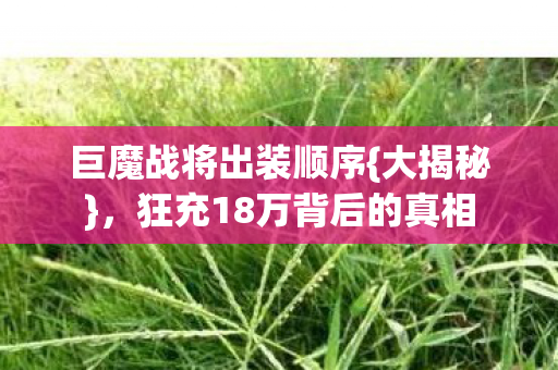 狂充18万背后的真相图片