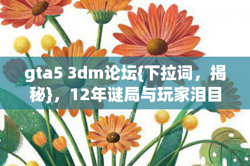 12年谜局与玩家泪目青春图片