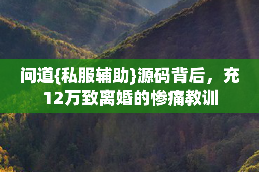 充12万致离婚的惨痛教训图片