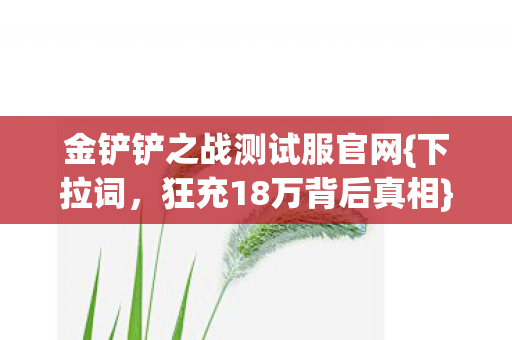 金铲铲之战测试服官网图片