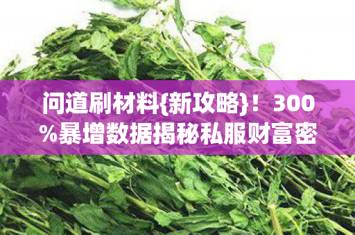 暴增数据揭秘私服财富密码图片