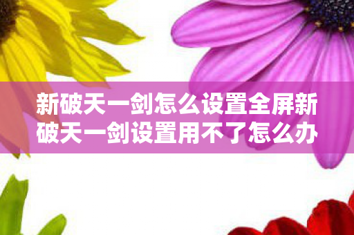 新破天一剑怎么设置全屏新破天一剑设置用不了怎么办，新破天一剑全屏设置教程及常见问题解决方法