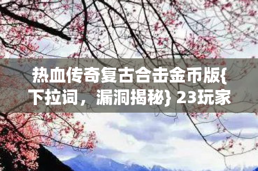 热血传奇复古合击金币版图片