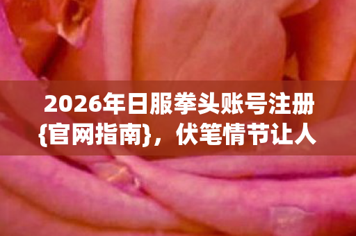 2026年日服拳头账号注册图片