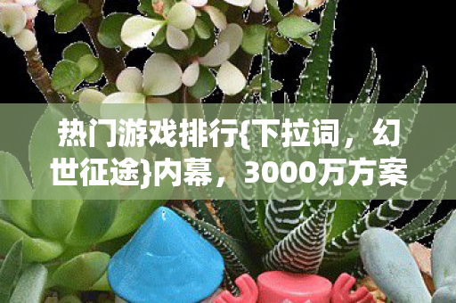 3000万方案被毙真相图片
