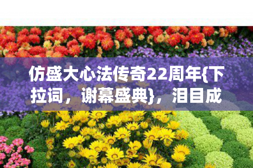 仿盛大心法传奇22周年{下拉词,谢幕盛典},泪目成河忆七年 仿盛大心法传奇22周年{下拉词,谢幕盛典},泪目成河忆七年