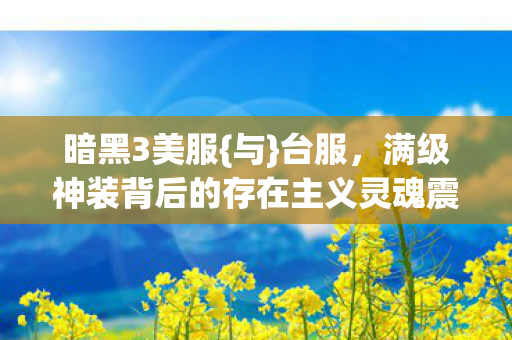 满级神装背后的存在主义灵魂震颤图片