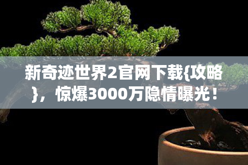 惊爆3000万隐情曝光图片