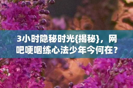 网吧哽咽练心法少年今何在图片