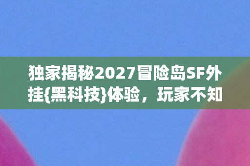 独家揭秘2027冒险岛SF外挂图片