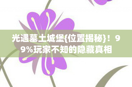 玩家不知的隐藏真相图片
