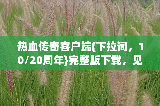 热血传奇客户端{下拉词，10/20周年}完整版下载，见证传奇不朽