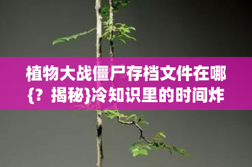 植物大战僵尸存档文件在哪图片