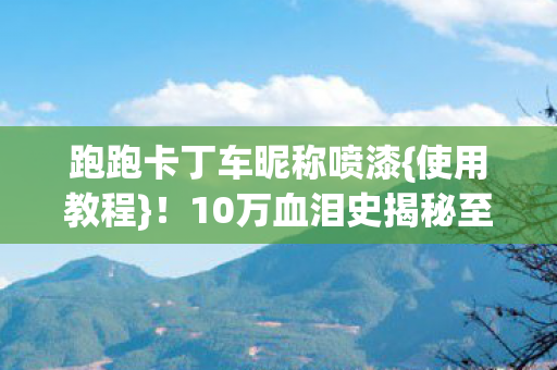 10万血泪史揭秘至尊礼包图片