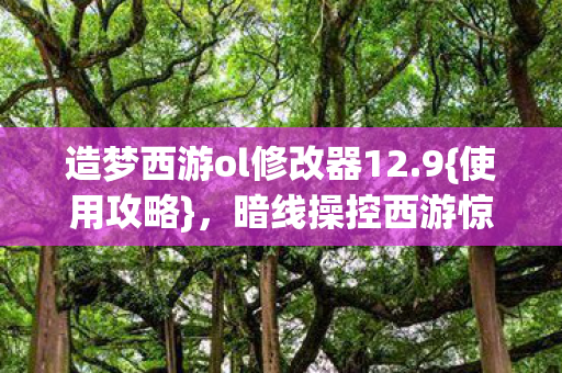 造梦西游ol修改器12.9{使用攻略},暗线操控西游惊魂之旅 造梦西游ol修改器12.9{使用攻略},暗线操控西游惊魂之旅