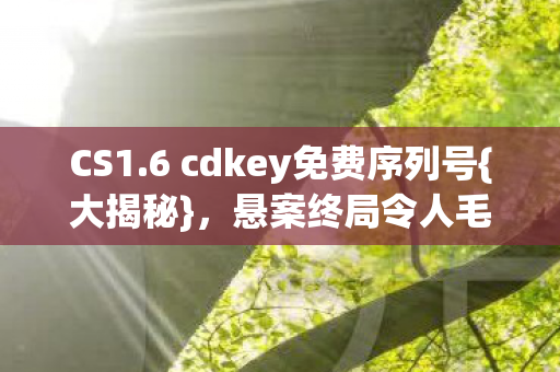 CS1.6 cdkey免费序列号{大揭秘},悬案终局令人毛骨悚然 CS1.6 cdkey免费序列号{大揭秘},悬案终局令人毛骨悚然