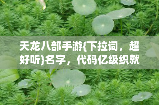 代码亿级织就江湖梦图片