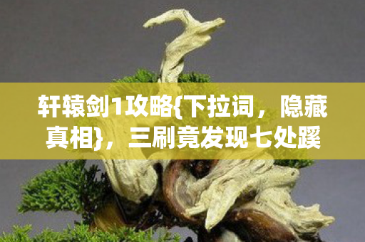 轩辕剑1攻略{下拉词，隐藏真相}，三刷竟发现七处蹊跷！