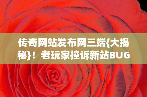 老玩家控诉新站BUG多还收费图片
